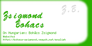 zsigmond bohacs business card